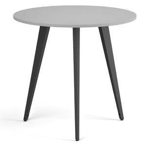 Stolik kawowy PRIMO VIBE, średnica 80 cm, czarna podstawa, szary
