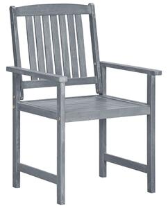 Krzesła ogrodowe, 8 szt., lite drewno akacjowe, szare