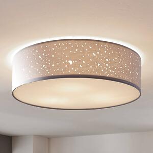 Lampa sufitowa Lindby Umma, szary, tkanina, Ø 50 cm, E27