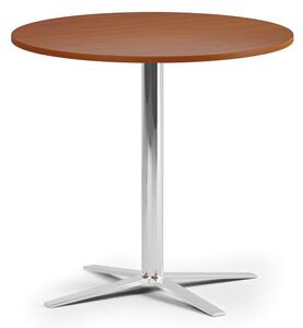 Stolik kawowy AURA, średnica 60 cm, chrom podstawa, czereśnia