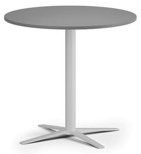Stolik kawowy AURA, średnica 60 cm, biała podstawa, grafit