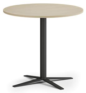 Stolik kawowy AURA, średnica 60 cm, czarna podstawa, brzoza