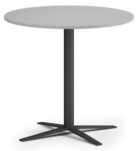 Stolik kawowy AURA, średnica 60 cm, czarna podstawa, szary