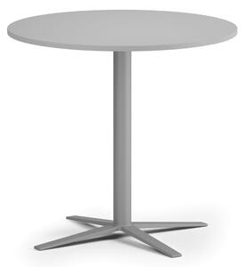 Stolik kawowy AURA, średnica 80 cm, szaro-srebrna podstawa, szary