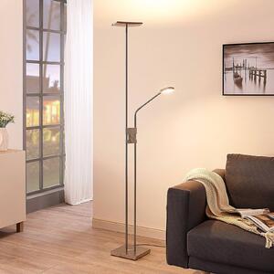 Lampa stojąca LED Jonne Lindby, możliwość ściemniania, aluminiowy / szary / cynkowy, salon / jadalnia, metal, nowoczesny