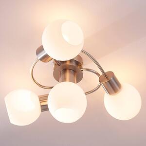 Lampa sufitowa Ciala Lindby, możliwość ściemniania, aluminiowy / szary / cynkowy, salon / jadalnia, szkło, nowoczesny
