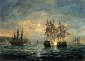 Reprodukcja Engagement Between the Bonhomme Richard and the Serapis off Flamborough Head, Richard Willis