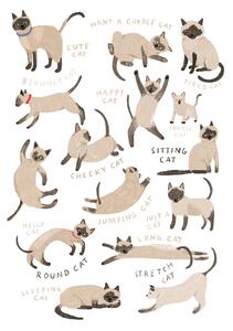 Ilustracja Siamese Cat Print, Hanna Melin