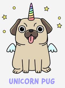 Ilustracja Funny unicorn pug, Panuwach