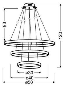 Nowoczesna lampa wisząca z trzema okręgami LED - V084-Monati