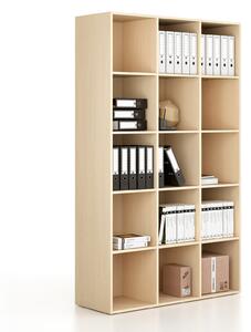 Regał FRAME, wysoki, 3 kolumny, 2162 x 1299 x 450 mm, brzoza