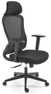 Czarny ergonomiczny obrotowy fotel z funkcją multiblock i z zagłówkiem D0-W42