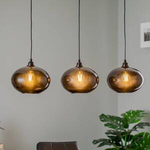 Lampa wisząca szklana Smoked 052 Opviq, możliwość ściemniania, aluminiowy / szary / cynkowy, salon / jadalnia, szkło, nowoczesny