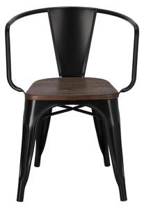 Krzesło Niort Arms Wood czarne sosna szczotkowana