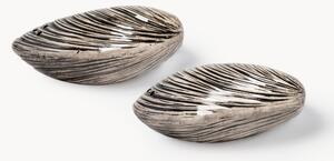 Ręcznie malowany komplet solniczki i pieprzniczki z dolomitu Mussel, 2 elem