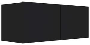 Szafka TV, czarna, 80x30x30 cm, materiał drewnopochodny