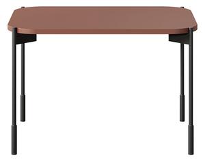 Stolik kawowy prostokątny Sonatia na metalowych nogach 60 cm - burgund