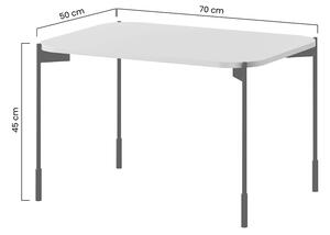 Stolik kawowy prostokątny Sonatia na metalowych nogach 70 cm - kaszmir