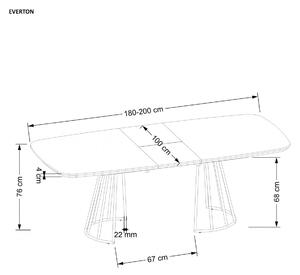 EMWOmeble EVERTON stół rozkładany, orzechowy / czarny (2p=1szt)