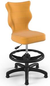 Krzesło dziecięce do biurka Petit Black z podnóżkiem rozmiar 4 (133-159 cm)