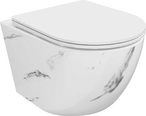 Mexen Lena miska wc Rimless z deską wolnoopadającą slim, duroplast, biała kamień - 30224092