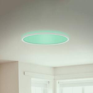 Briloner Lampa sufitowa LED Slim, możliwość ściemniania, biały / opal, salon / jadalnia, tworzywo sztuczne, nowoczesny
