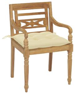 Krzesła Batavia z poduszkami, 8 szt., lite drewno tekowe