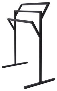 Czarny metalowy stojak na ręczniki 60 cm - Wemio 3X