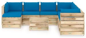 9-cz. zestaw wypoczynkowy do ogrodu, z poduszkami, drewniany