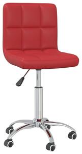 Obrotowe krzesło biurowe, winna czerwień, sztuczna skóra