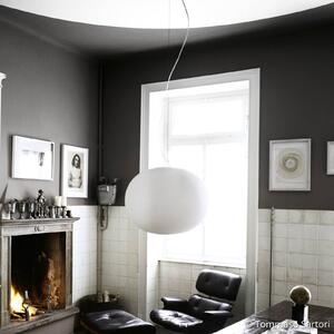FLOS Lampa wisząca designerska GLO-BALL, możliwość ściemniania, biały / opal, salon / jadalnia, szkło, design
