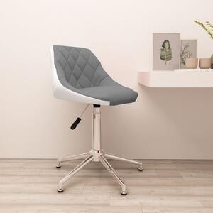 Obrotowe krzesło biurowe, szaro-białe, sztuczna skóra