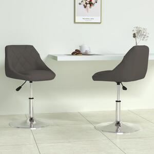 Obrotowe krzesła stołowe, 2 szt., ciemnoszare, aksamitne