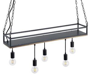 Lampa Wisząca Lindby, Kirista, ściemnialny, czarny, salon, metal, vintage