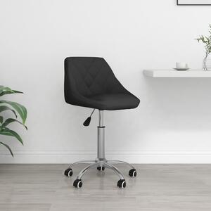 Obrotowe krzesło biurowe, czarne, obite sztuczną skórą