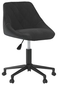 Obrotowe krzesło biurowe, czarne, obite aksamitem