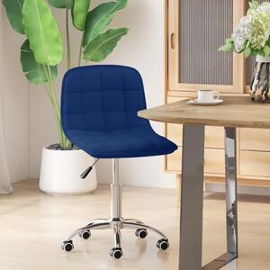 Obrotowe krzesło stołowe, niebieskie, obite tkaniną