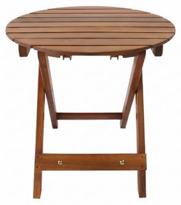 Stół ogrodowy okrągły, średnica 46 cm, wysokość 45 cm – wykonany z litego drewna akacji – składany, olejowany