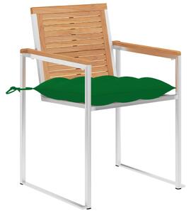 Krzesła ogrodowe z poduszkami, 4 szt., lite drewno tekowe