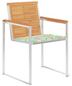 Krzesła ogrodowe z poduszkami, 4 szt., lite drewno tekowe
