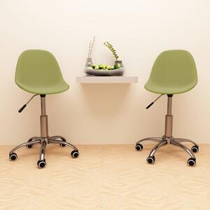 Obrotowe krzesła stołowe, 2 szt., zielone, obite tkaniną