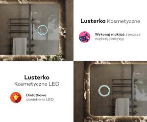 Lustro Łazienkowe L60 z podświetleniem LED na ścianę, designerskie lustro na wymiar od marki Artforma