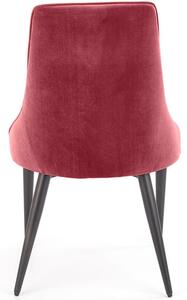 Krzesło pikowane welurowe do jadalni K365 - bordowy