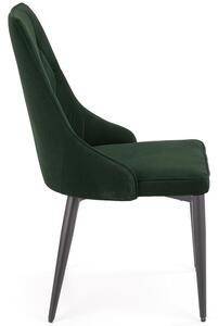 Krzesło welurowe pikowane do jadalni K365 - zielony