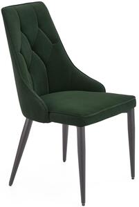 Krzesło welurowe pikowane do jadalni K365 - zielony