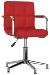 Obrotowe krzesło biurowe, winna czerwień, obite sztuczną skórą