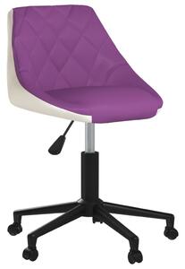 Obrotowe krzesło biurowe, fioletowo-białe, sztuczna skóra