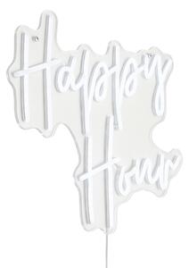 Neonowa lampa ścienna biała z LED - Happy Hour