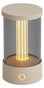 Zewnętrzna lampa stołowa beżowa ładowalna ze stacją ładującą IP65 - Grill