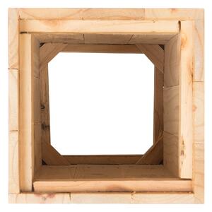 Doniczka jasne drewno sosnowe kwadratowa z wkładem 24 x 24 x 50 cm Sykia Beliani